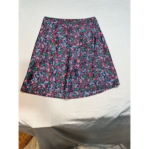 J. Crew Floral Satin Mini Slip‎ Skirt Women's XS A-Line Multicolor Preppy Chic